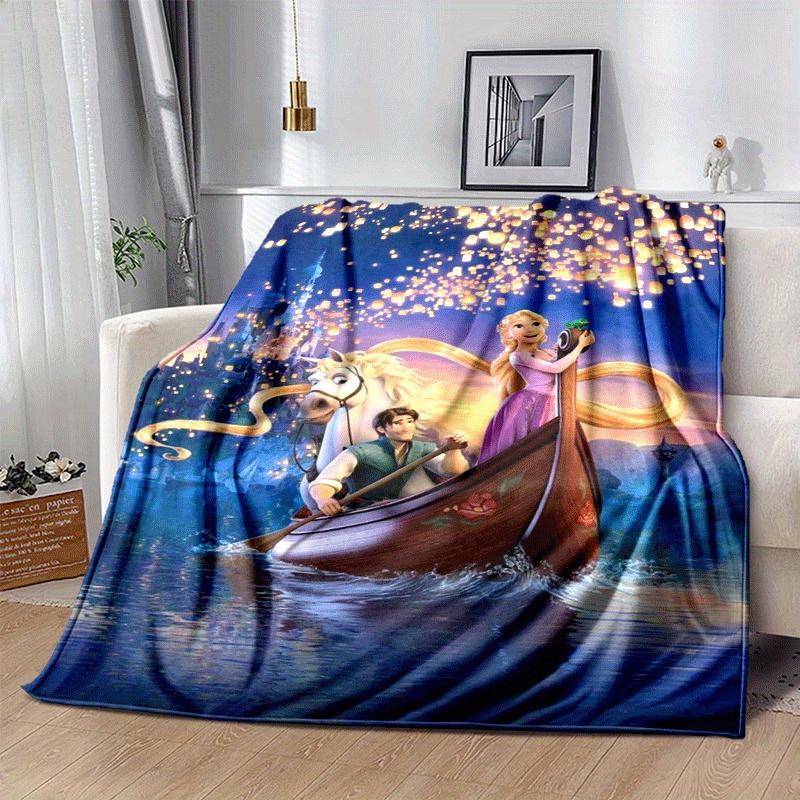 1 buc. Pătură cu Imprimeu Rapunzel - Moale, Pătură pentru Toate Sezoanele pentru Sufragerie, Dormitor, Cadou Personalizat cu Design Adorabil de Desene Animate