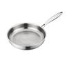Poêle à frire 20 cm Acier Inoxydable Texture Martelée Surface Antiadhésive Sans Couvercle Convient à Divers Modes de Cuisson Poignée Durable