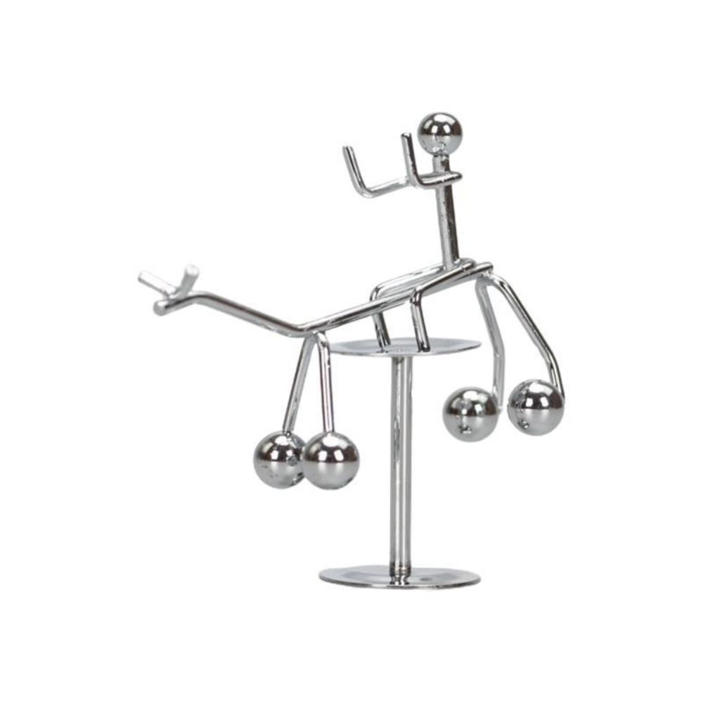 Stainless Steel Balance Ball Home Decor Pendulum Cradle Balance Iron Man Ornaments Weightlifter Kinetic Art