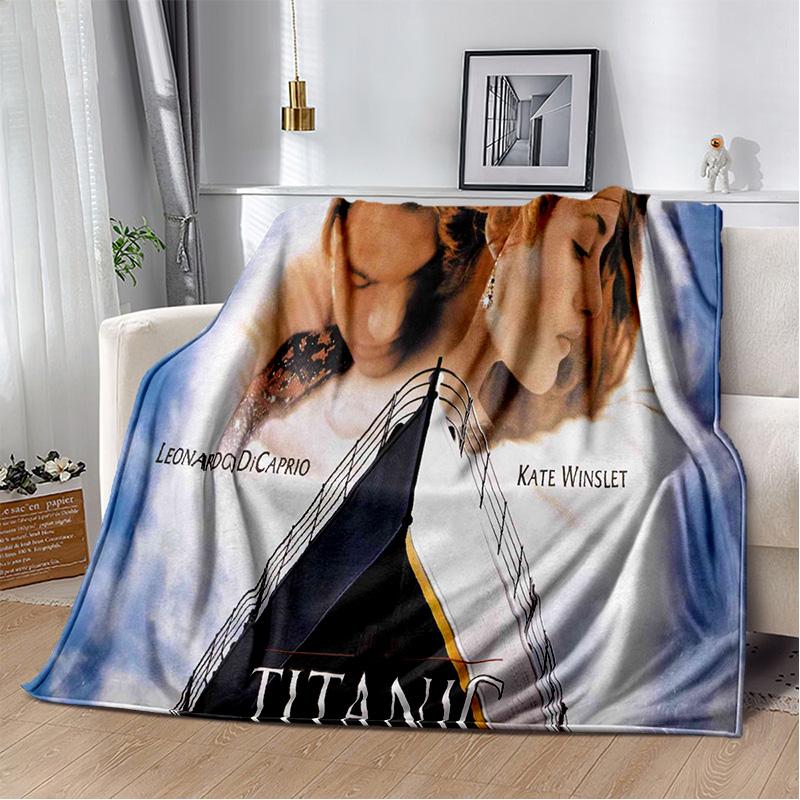 3D Print Titanic Film Poster Deken, Zachte Plaid voor Huis Slaapkamer Bed Bank Picknick Reizen Kantoor Rust Deksel Deken Kinderen