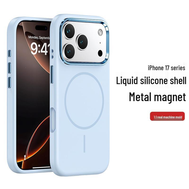 Capa Protetora Magnética de Silicone Líquido para iPhone 17 Pro Max