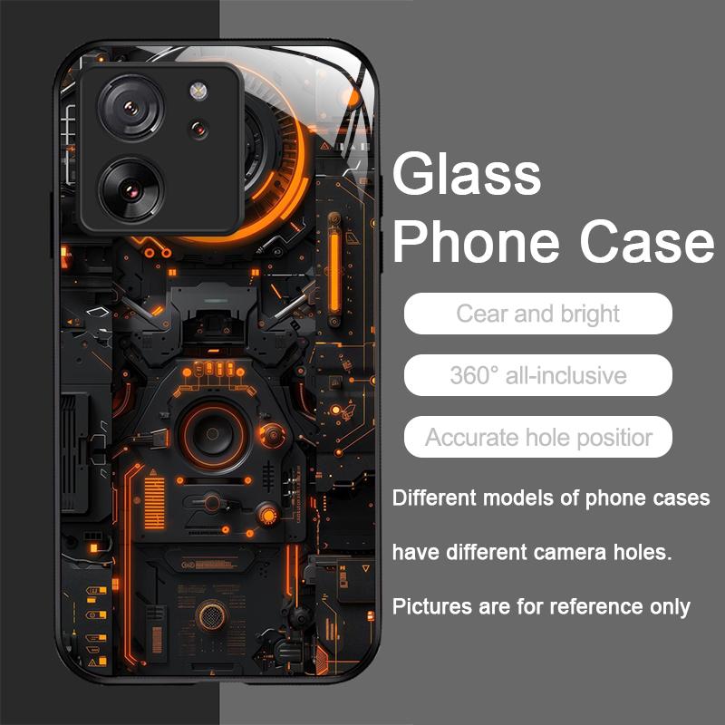 Creative Mechanical Circuit Board Pattern Glass Phone Case for Motorola Moto G85 G84 G75 G55 Edge 50 Fusion 40 Neo 30 Pro Cover