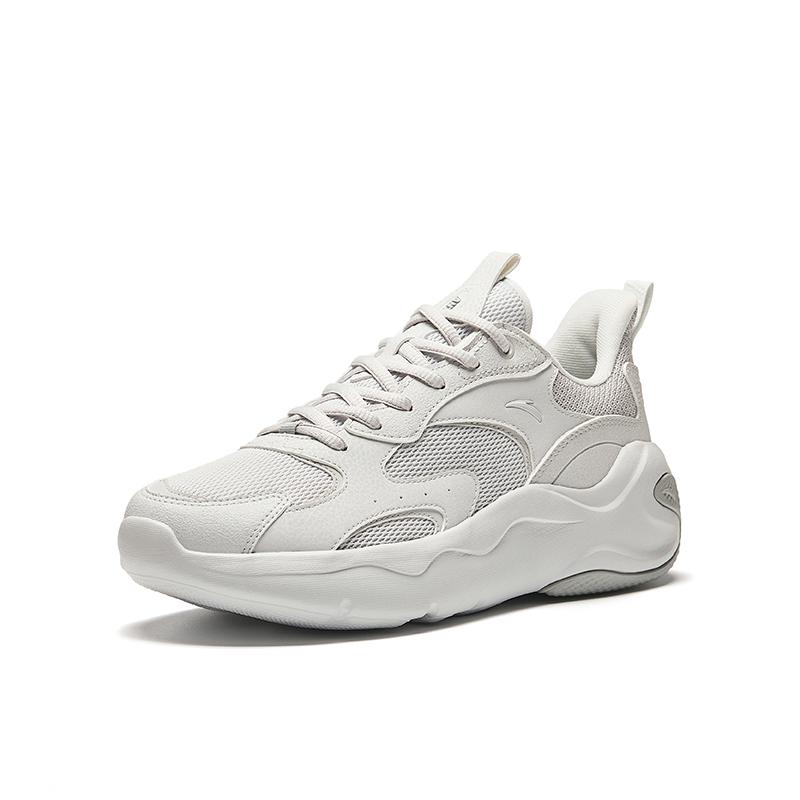Anta Breathable Lightweight Breathable And Lightweight Low Top Casual Shoes Men's Cumulus Gray 112438813R-1
