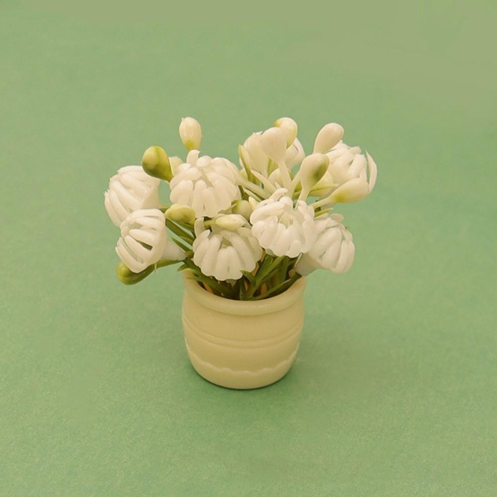 3pcs Plastic Green Luo Plant 1:12 Finished Flower Vase Potted Plant Doll House Accessories