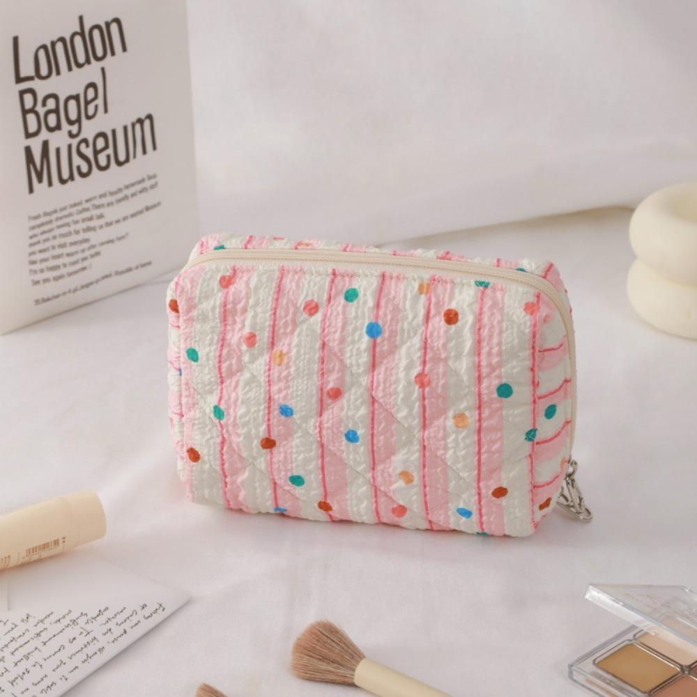 Cute Polyester Cotton Makeup Bag Large Capacity Portable Toiletry Bag Multipurpose Cosmetic Bag Girls