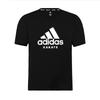 adidas Sportlife T Shirts Men's Black With White Logo Crew Neck Moderate Straight Fit ADICTKP-BW