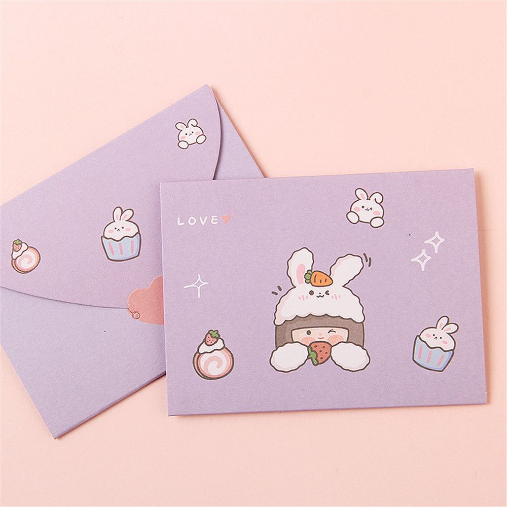 Cartoon Gift Decoration Postcard Greeting Card Birthday Card Blessing Thank Envelope Letter Paper