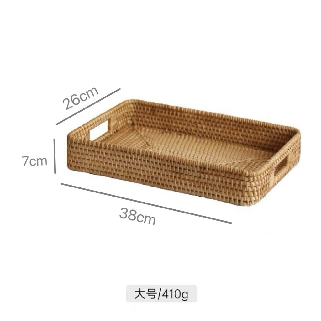 Autumn Rattan Woven Storage Tray Fruit Basket Bread Vegetable Serving Tray