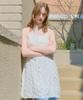 Kamino Ribbon Embroidered Sleeveless Dress White
