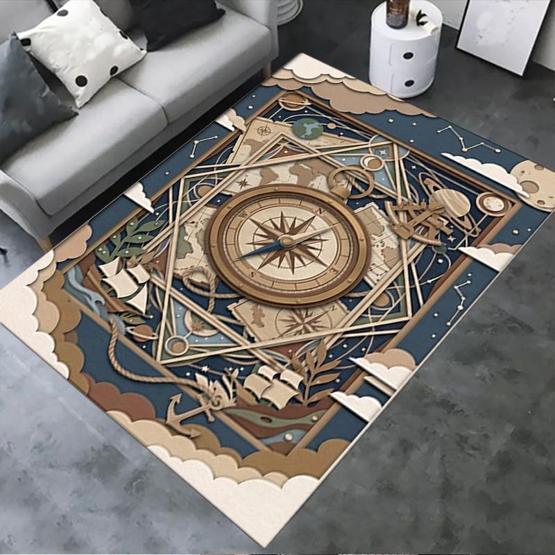 2025 New Compass Carpet Rug for Living Room Bedroom Home Sofa Decoration,Kids Play Non-slip Floor Mat168