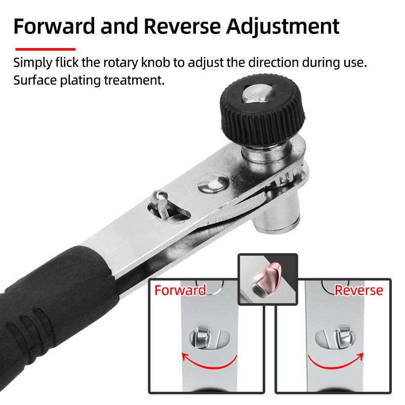 Hand Ratchet Screwdriver Handle Set Socket Easy Mini 1/4" 6.35mm Hex Shank Adapter Ratchet Socket Wrench Rods Hand Repair Tools