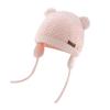 Duoyeree Baby Neugeborenes Kinder Strickmütze mit Ohrenklappen und Bärenohren für Kälte und Winddicht Niedliche Baby Strickmütze für Jungen und Mütze, Schutz,