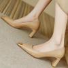 Fashion Fashion French Women's Shoes Spring New Pointed Leather Shoe Comfor Versatile Women Heels Temperament Women's Casual Shoes