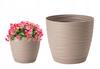 Round Plastic Flowerpot with Saucer, Beige, 127x118cm