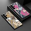 Matte For Magsafe Hard Phone Case For Samsung Galaxy S25 S24 S23 Ultra S22 Plus S24 S21 S20 FE Geometry Pattern Magnetic Cover