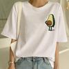 Cartoon Avocado Vegan Kurzarm Süßes T-Shirt Damen Klein Frisch Lässig T-Shirt Harajuku Ullzang T-Shirt Mode Oberteil Tee Damen