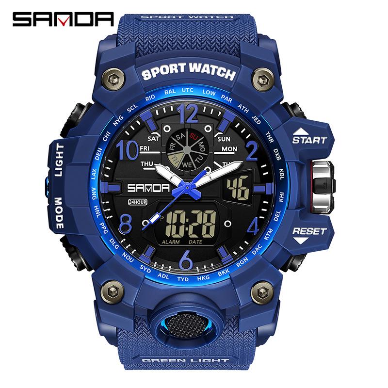 Sanda 3169 Multifunctional Youth Electronic Watch for Boys, Girls, Men & Women - Creative Wristwatch