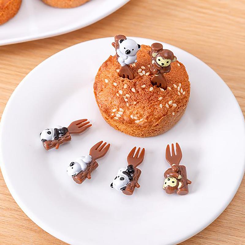 Tier Obst Gabel Food Grade Kunststoff Mini Cartoon Kinder Kuchen Obst Zahnstocher Bento Mittagessen Bento Zubehör Party Dekoration Geschenk