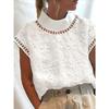 Fashion Stand Collar White Blouses Spring Summer Embroidery Women Blouse Lady Hallow Out Tops