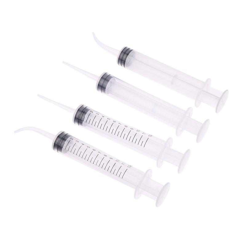 Striekačka na výplach mandľových lôžok Zubná irigačná striekačka so zahnutým hrotom 12 ml Jednorazový zubný nástroj pre zubára