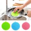 Escova de limpeza de tigela de silicone para lavar louça, esfregão, panela, limpador de cozinha