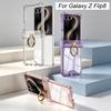 Airbag-Eckscharnier Schutzhülle für Samsung Galaxy Z Flip 8 7 6 Ringhalter Hartplastik Klare Abdeckung für Galaxy Z Flip8 Hülle