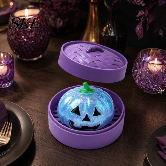 Safe Stress Ball Halloween Dumpling Relief Toy, Pumpkin Ghost Steamed Bun Squeeze Toy Sensory Fidget Party Favors Anxiety