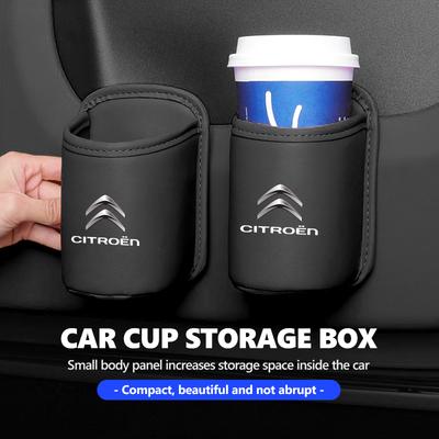 For Car Door Cup Holder Leather Automotive Drink Rack Storage Bin C4 C3 C5 C1 C2 C6 VTS C4L DS3 DS4 DS5 Grand Berlingo