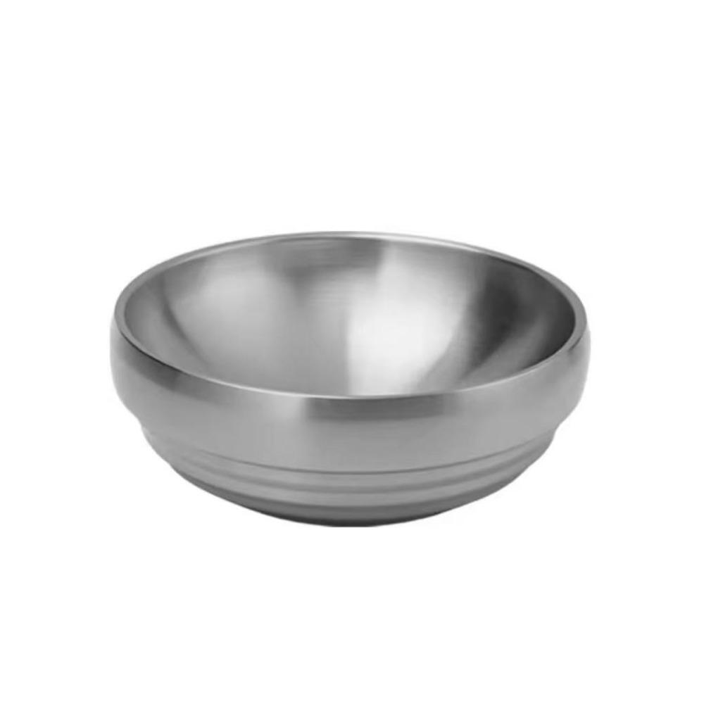 Double Layer Korean Stainless Steel Bowl Anti-scald Fall Resistance Salad Bowl Corrosion-resistant Thickened Soup Bowls Roast