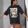Funny Trapped Letter Graphic Mushrooms Growing In Skull T-Shirt Women Casual T-Shirt Street Hip Hop Short Sleeve Cotton