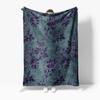 Dark Floral Velvet Throw Blanket Sofa Bed Cover Decorative Bedspread for Living Room Bedroom Cushion Cover