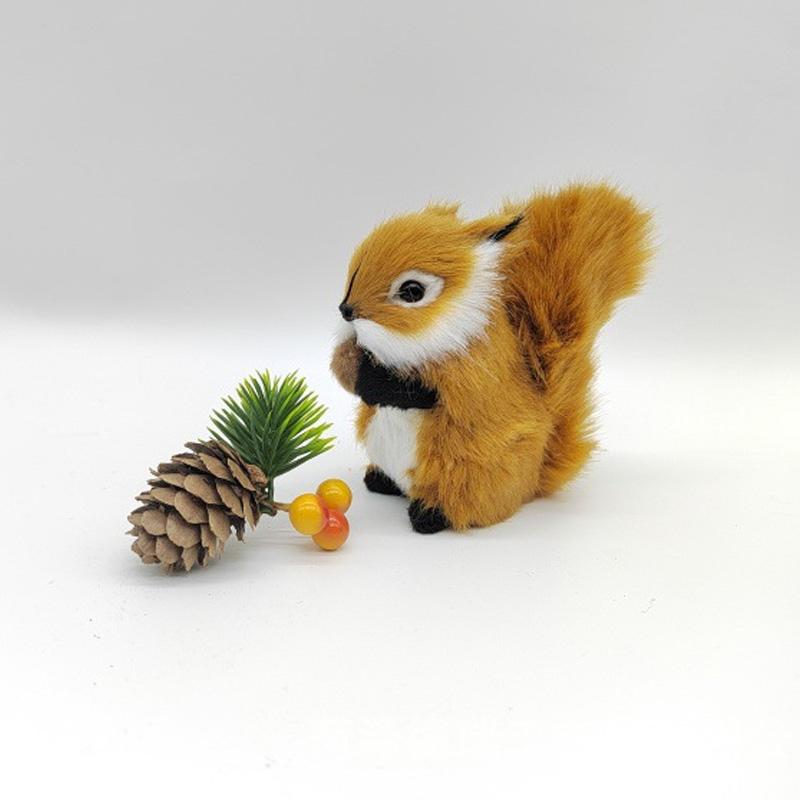 1Pc Mini Weihnachten Tisch Dekorationen Künstliche Eichhörnchen Figuren Miniaturen Plüsch