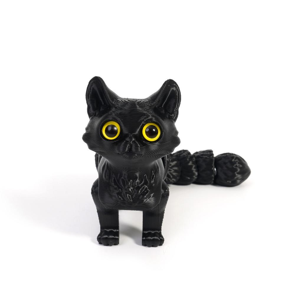 Adorable PLA Cat Figurine Movable Articulated Joints 3D Printed Cat Toys 16cm Stress Relief Fidget Gift