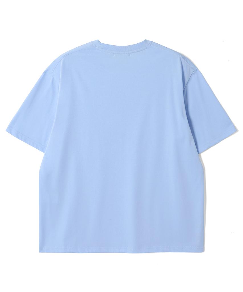 ADHOC Men'S Small Logo Half-Sleeve T-Shirt (Sky Blue) (Hcrsta2)