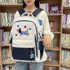 Contrast Color Cartoon Backpack Junior High School Students Lightweight Schoolbag Women's Large Capacity Backpack