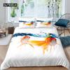 Goldfish Duvet Cover Set Ocean Life Comforter Cover Wave Splash Bedding Set Polyester Abstract Art Single Queen King Quilt Cover