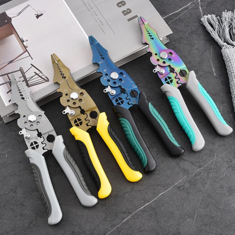 Wire Stripper Decrustation Pliers Adjustable Electrical Wire Stripping Tool Non-Slip Wire Stripper Crimper For Electrical Cable