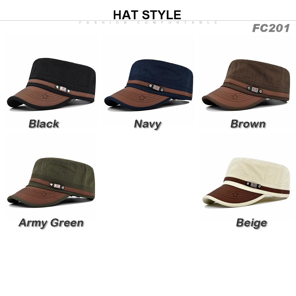 Casual Cadet Hat Man Flat Top Caps Fashion Cotton Visor Hats Summer Autumn Vintage Army Hats Adult Dad Hat Unisex Baseball Cap