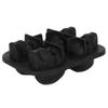 4‑Gird Skull Shape Ice Tray Halloween Ice Cream Silicone Mold with 2 Funnels for Kitchen