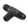 Tee Adapter 3 Way T Shaped Connector Fitting Aluminium Alloy Black Anodized Finish 6AN To 14 NPT