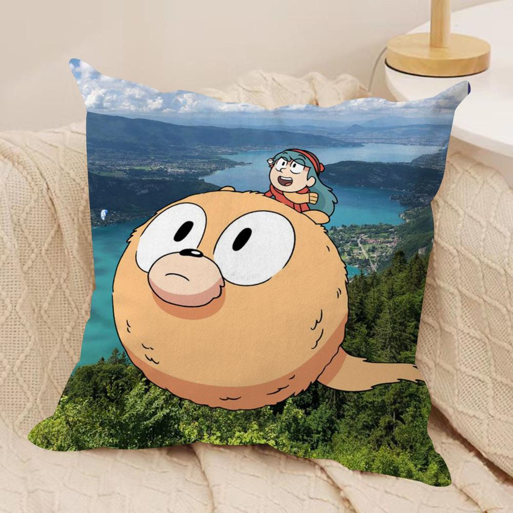 Cartoon HHilda Cushion Cover Silky Short Plush DoubleSided Printed Pillow Case for Sofa All Seasons Home Decor Gift