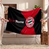 Bayern Munich Personalized Fleece Blanket With Football Logo, Custom Name Text Soft Warm Home Throw Blanket