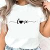 Short Sleeve Crew Neck Top Tee Women's Clothing Letter Cartoon Love and Heart Graphic Print T-shirt Women's Harajuku Sleeve