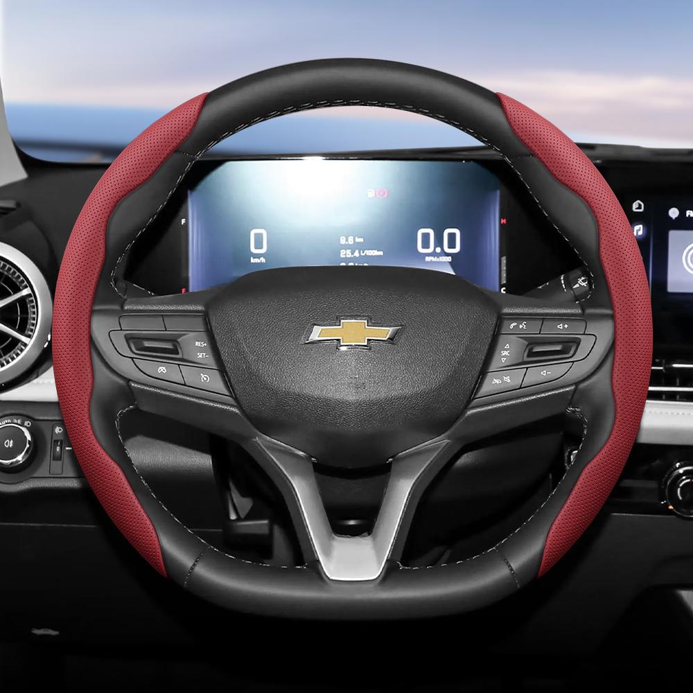 Suitable for Chevrolet Breathable Holes Leather Steering Wheel Cover Segmented Quick Release Design Non-Slip and Durable Cruze Spark Captiva Orland