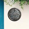 Vintage Style Bathroom Decorative Sign, 1 Pc 2D Round Metal Plaque Classic Wall Hanging Design Multi-purpose Decoration for Door
