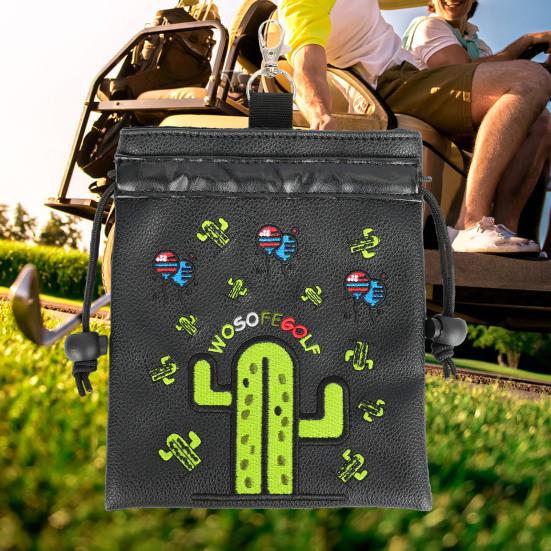 Golf Pouch Bag with Drawstring Golf Tee Pouch Golf Ball Green Fork Storage Bag Portable Golf Accessory for Golf Enthusiast