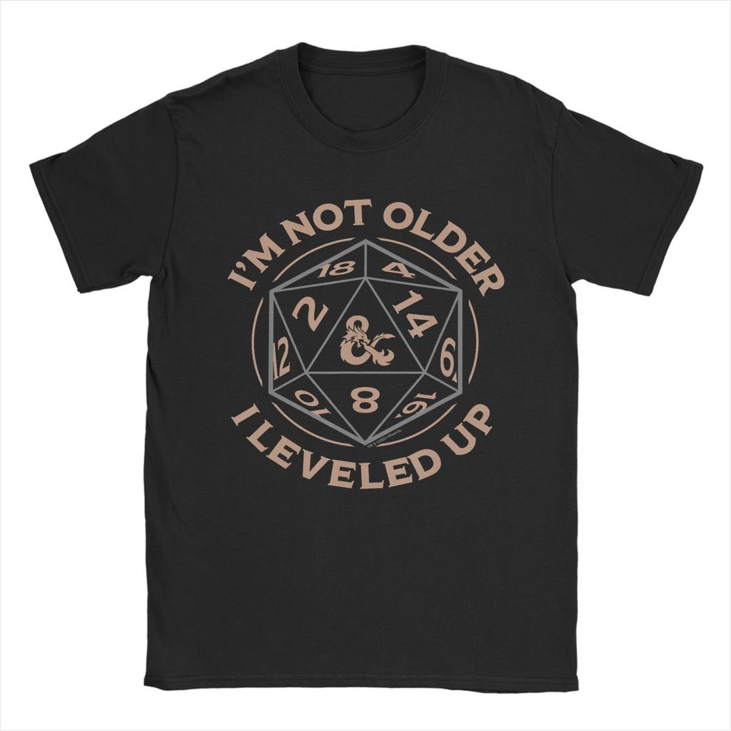 Vintage Dungeons & Dragons Birthday Level Up T-Shirts for Unisex O Neck 100% Cotton T Shirts Short Sleeve Tees Graphic Clothes