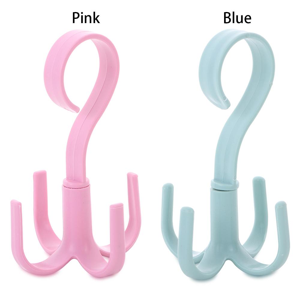360 Degree Cloth Rack Tie Holder Rotating Four-claw Hook Multifunction Plastic Hanger 4 Hook