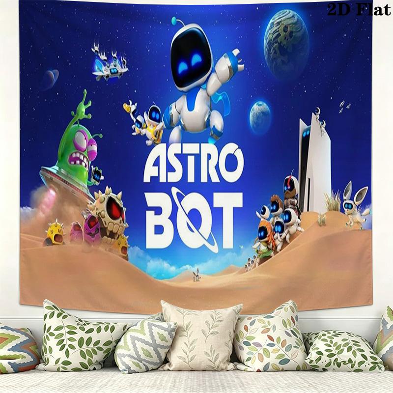Astro bot Arazzo da Parete Appeso Estetico alla Parete Coperta in Tessuto Stampato Arazzi Decorativi per Camera da Letto Soggiorno Arredamento per la Casa
