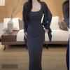 Fashion Suit Women's Early New Temperament Shows Figure, Sexy Feminine Dress + Shawl Two-piece Trendy